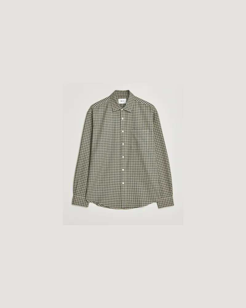 NN 07 Deon Flannel Checked Shirt Coral Mehrfarbig