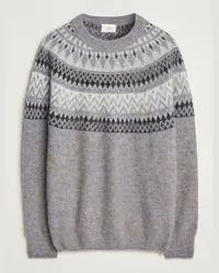 Altea Woll/Cashmere Norwegian Sweater Grey Grau