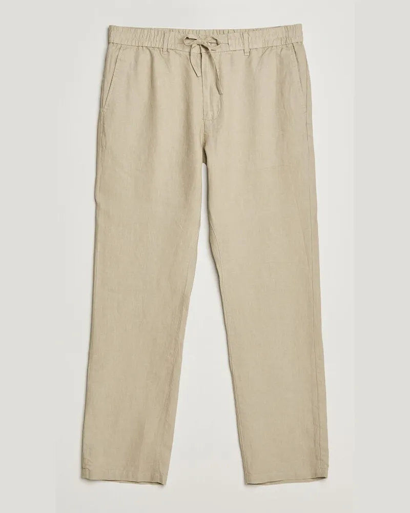 Gant Regular Fit Linen Drawstring Pants Oat Beige Beige