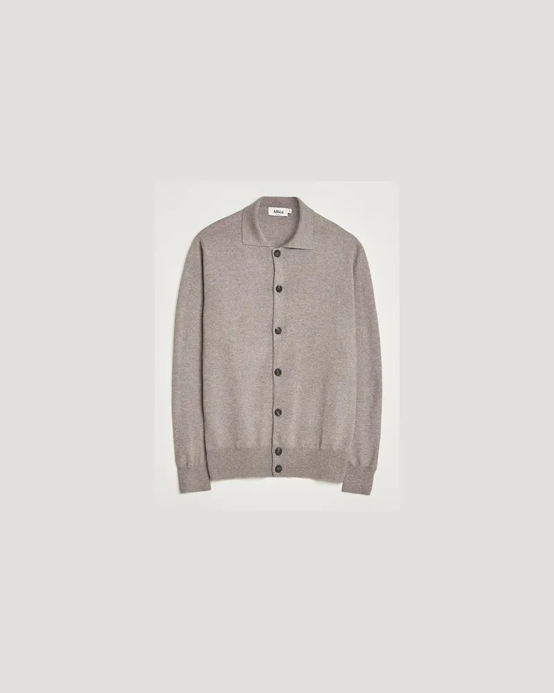 Altea Merino Wool Cardigan Taupe Grau