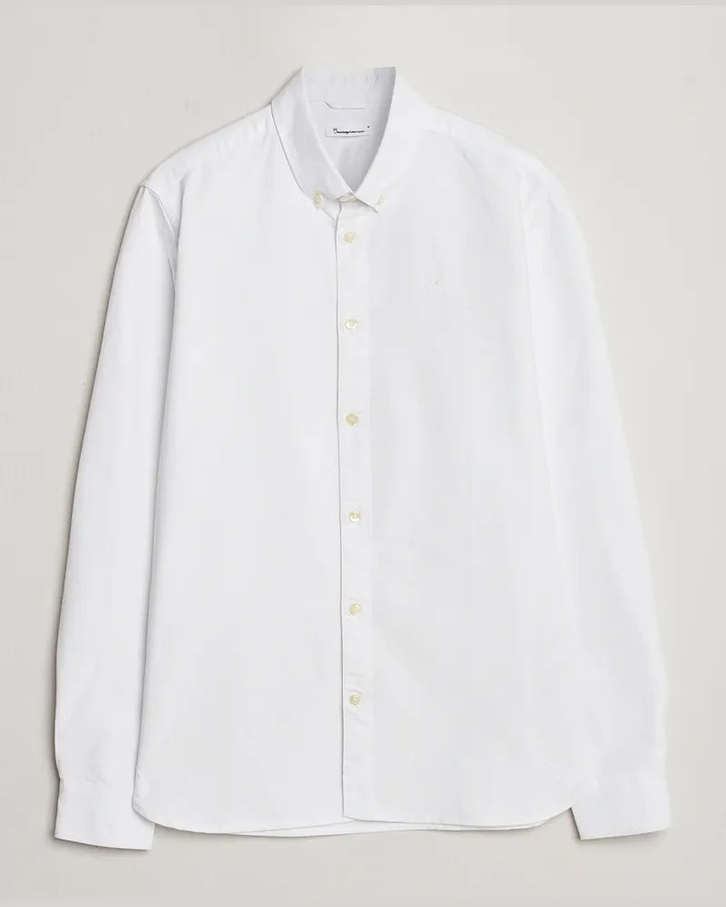 Knowledge Cotton Apparel Harald Small Owl Regular Oxford Shirt Bright W Weiß