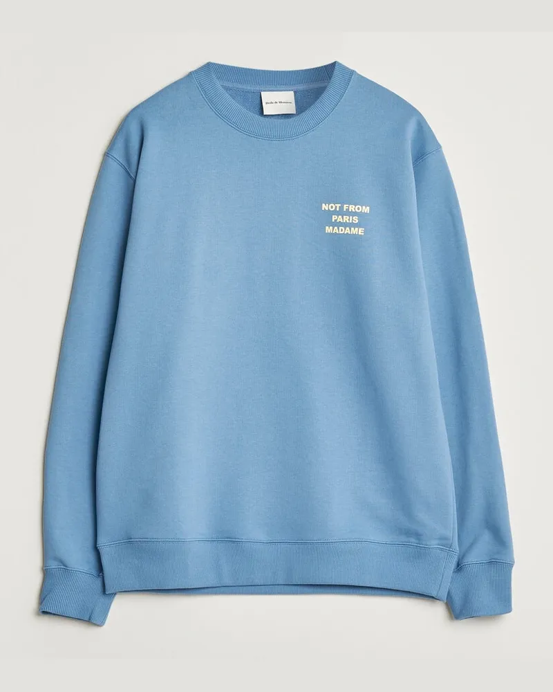 Drôle de Monsieur Slogan Sweatshirt Atlantic Blue Blau