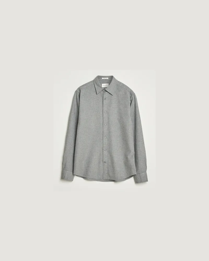 Gant Regular Fit Flannel Shirt Dark Grey Melange Grau
