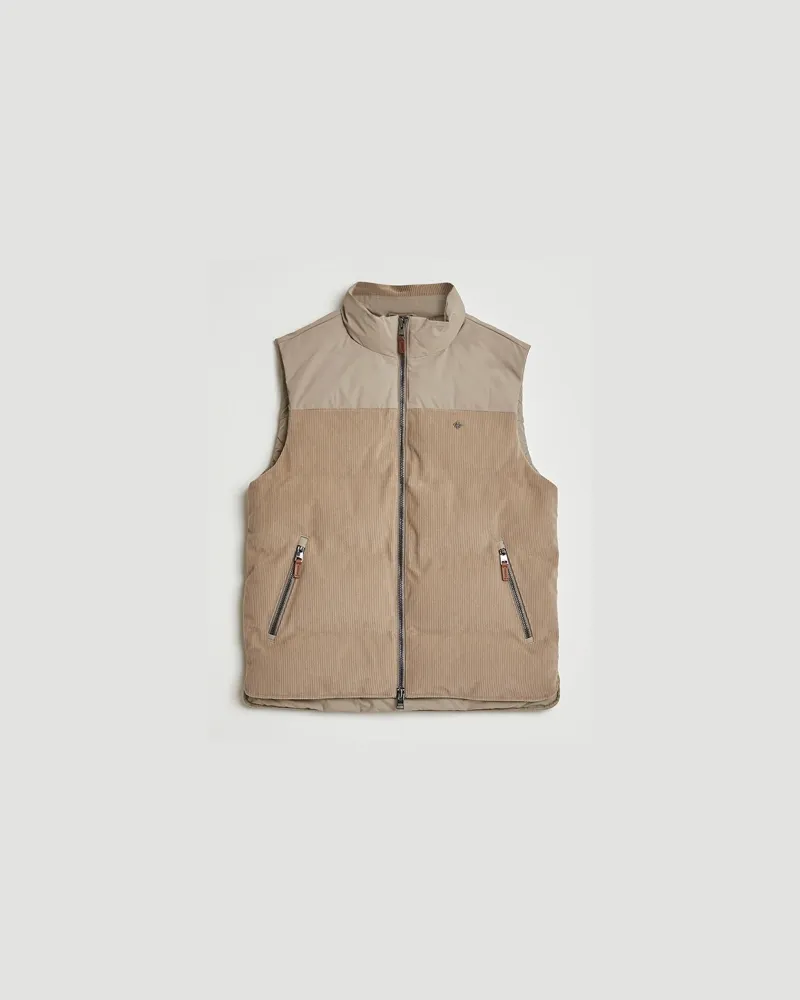 Morris Catton Puffer Vest Khaki Beige
