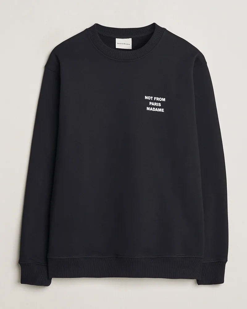 Drôle de Monsieur Slogan Sweatshirt Black Schwarz