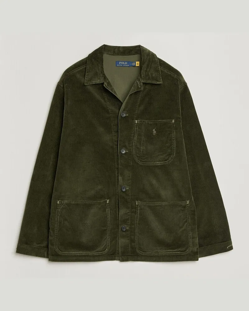 Ralph Lauren Corduroy Overshirt Company Olive Grün