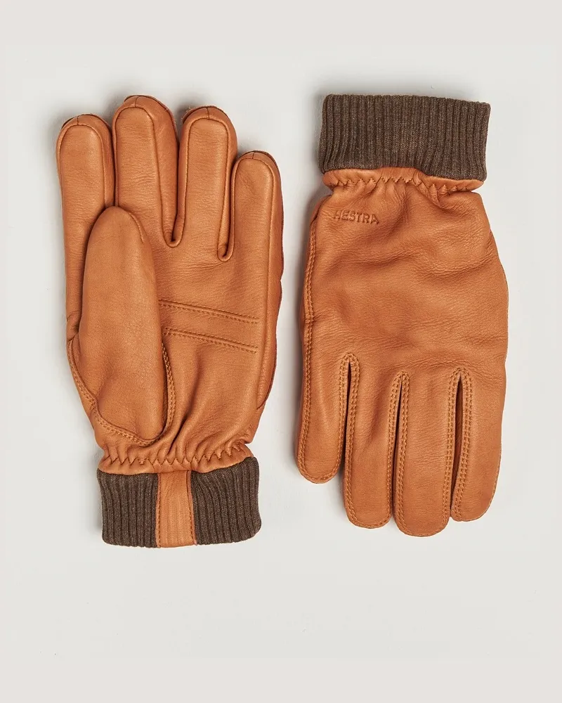 Hestra Tore Deerskin Primaloft Lined Glove Cognac Braun