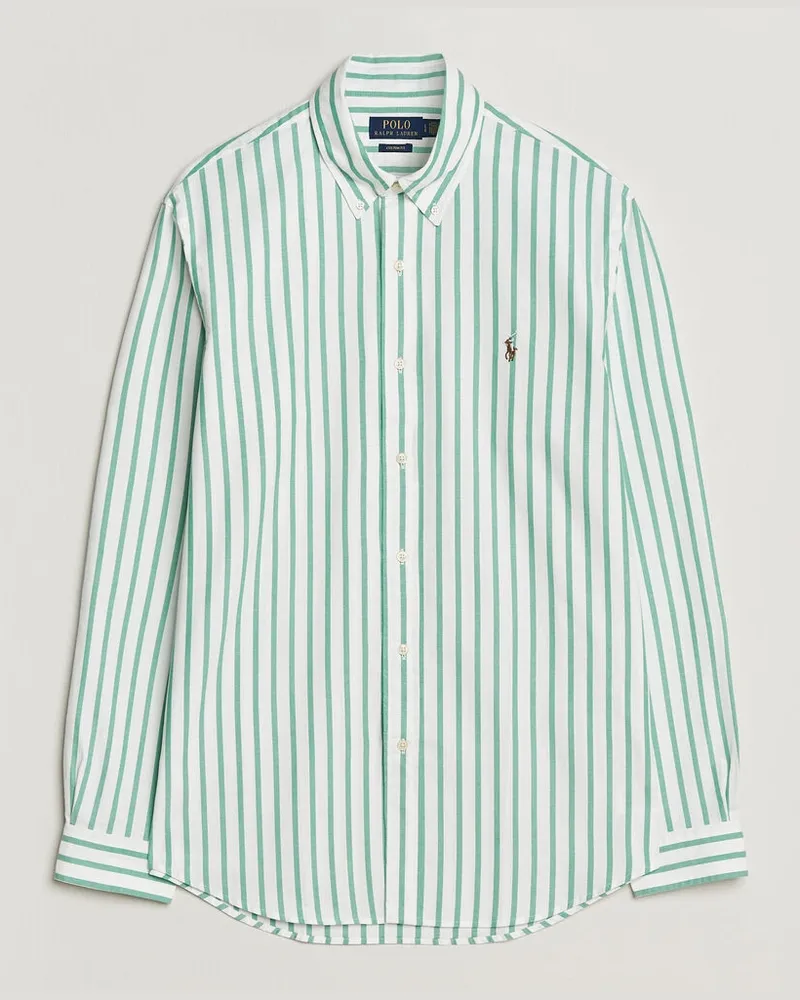 Ralph Lauren Custom Fit Striped Oxford Shirt Green Grün