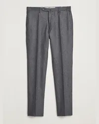 Incotex Slim Fit Carded Flannel Trousers Dark Grey Grau