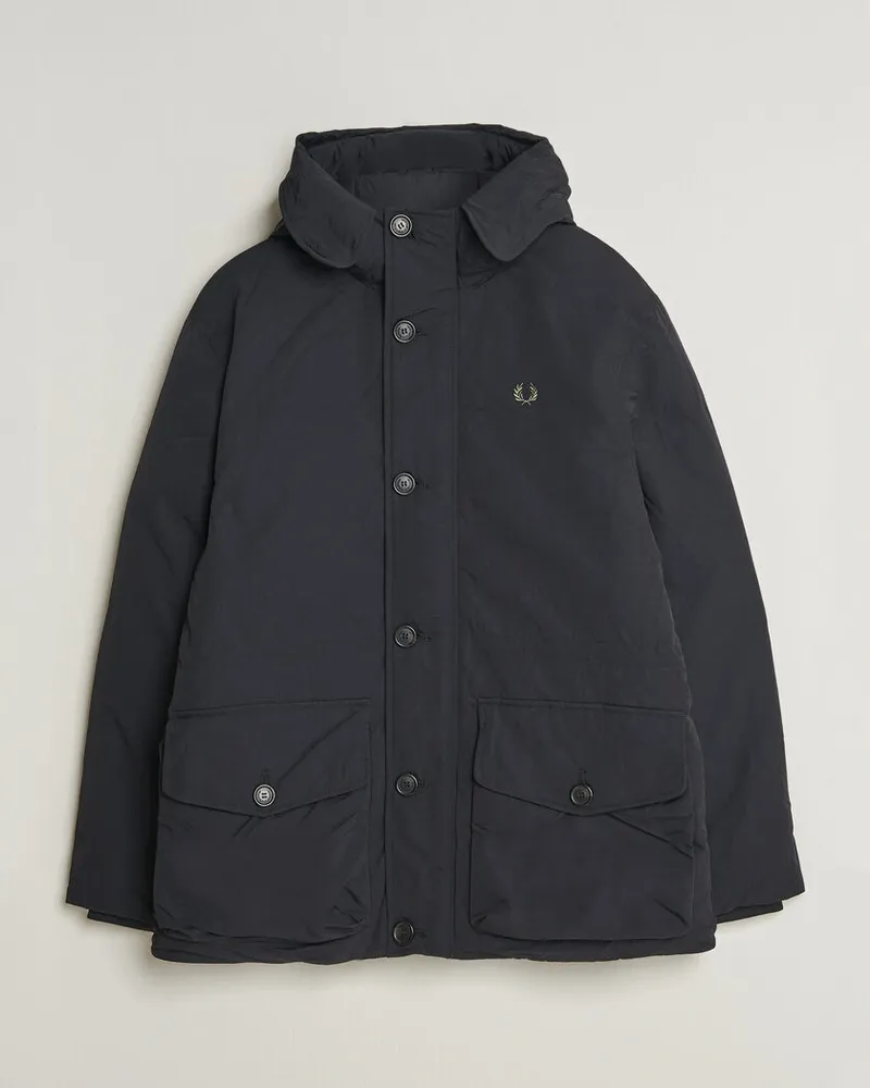 Fred Perry Padded Patch Pocket Parka Black Schwarz