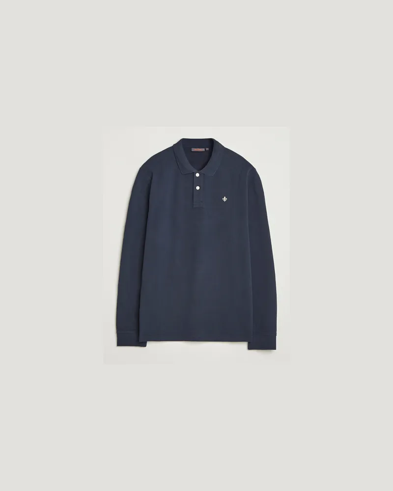 Morris Camden Long Sleeve Polo Shirt Navy Blau