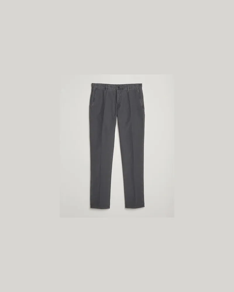 Incotex Slim Fit Garment Dyed Slacks Dark Grey Grau