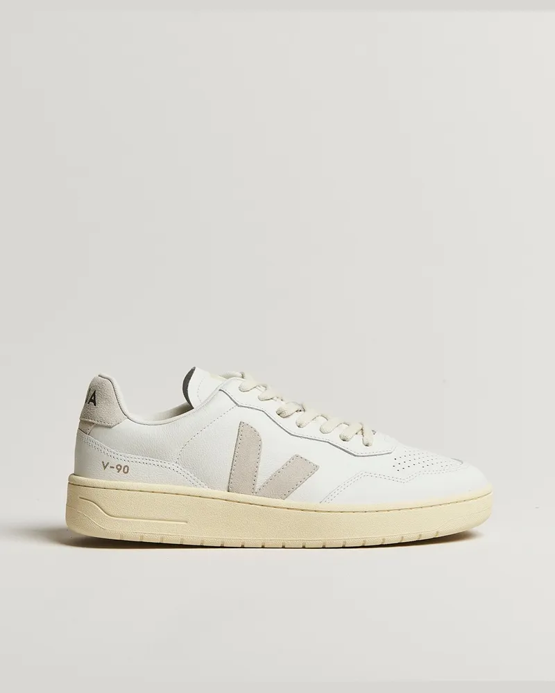 VEJA V-90 Sneaker Extra White/Natural Suede Weiß
