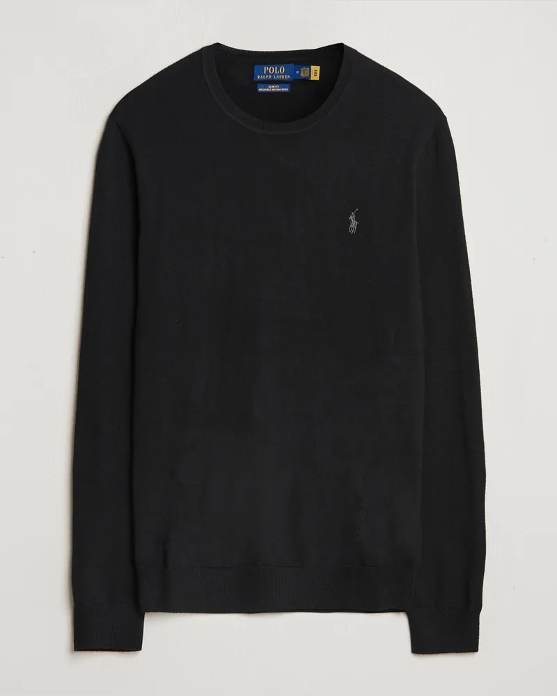 Ralph Lauren Merino Crew Neck Pullover Polo Black Schwarz