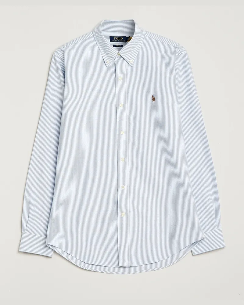 Ralph Lauren Custom Fit Oxford Shirt Stripes Blue Blau