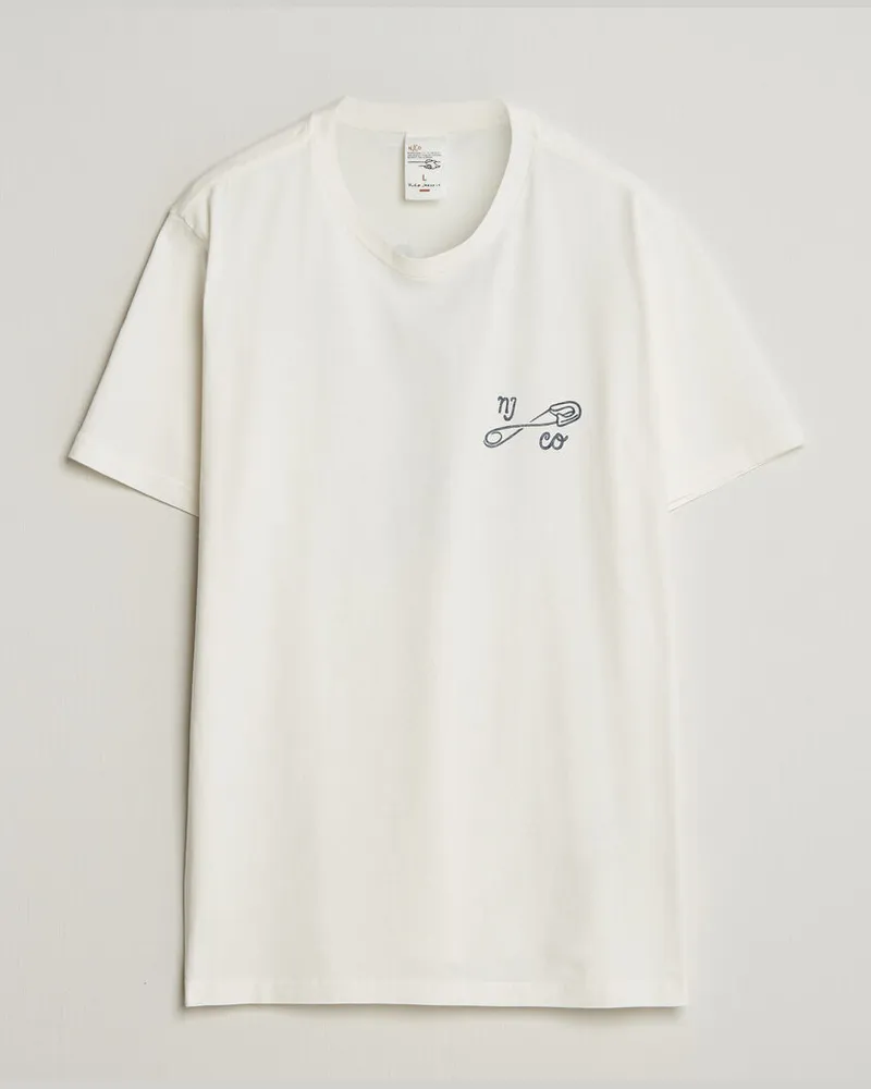 Nudie Jeans Roy NJCO Pin T-Shirt Chalk White Weiß