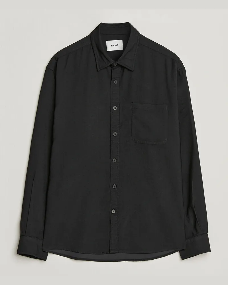 NN 07 Deon Viscose Shirt Black Schwarz
