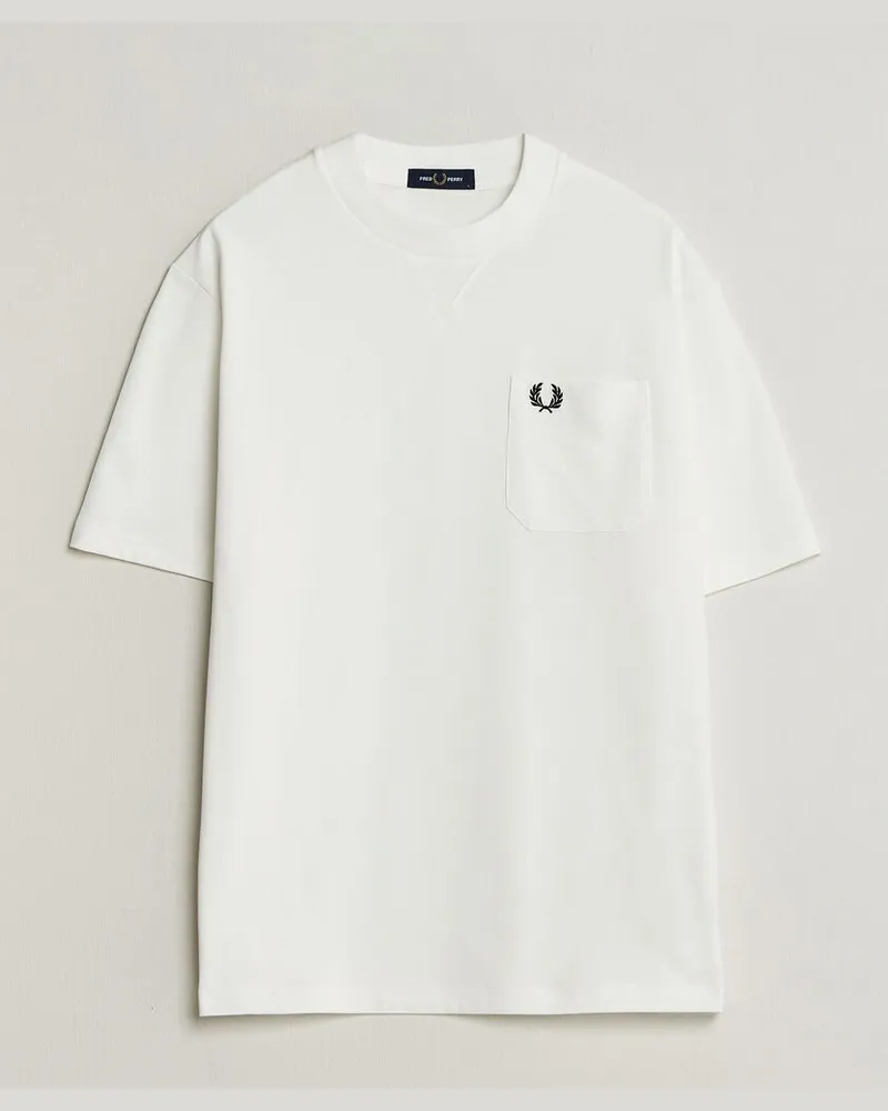 Fred Perry Heavy Pocket T-Shirt Snow White Weiß