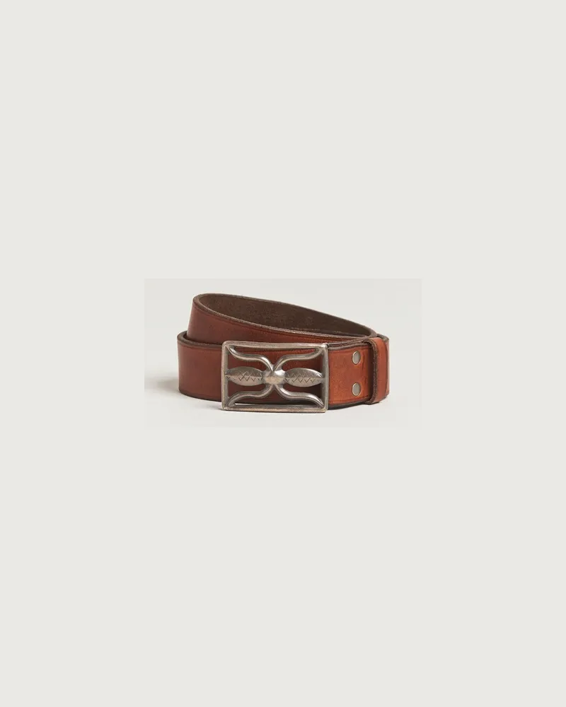 RRL Hawkins Belt Vintage Brown Braun