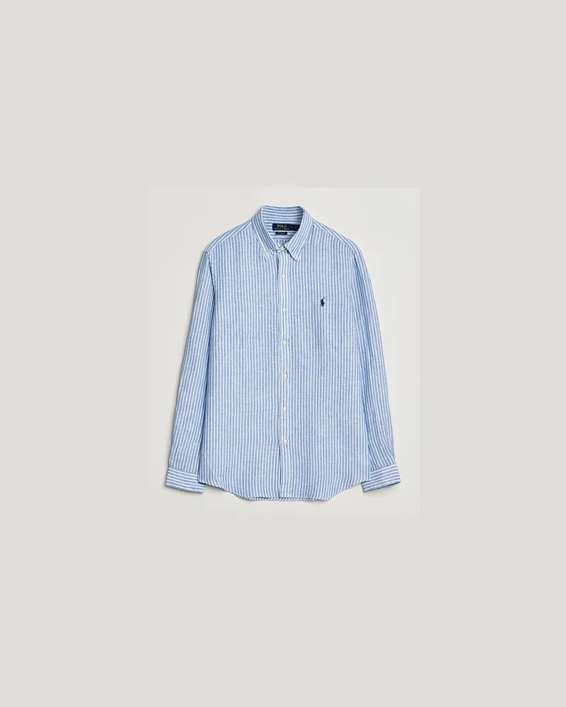 Ralph Lauren Custom Fit Linen Shirt Blue/White Blau