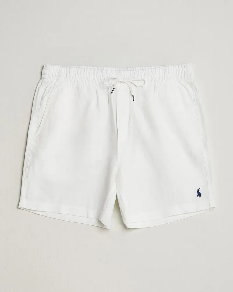 Ralph Lauren Dyed Linen Shorts White Weiß