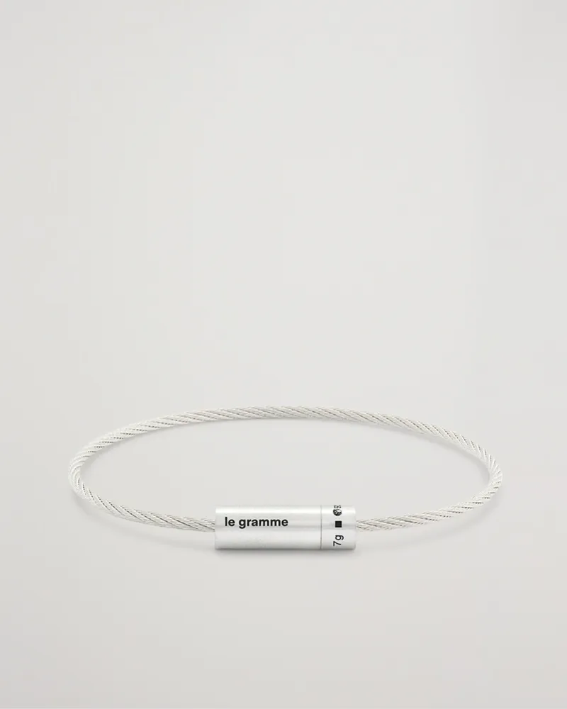 Le Gramme Cable Bracelet Brushed Sterling Silver 7g Silber