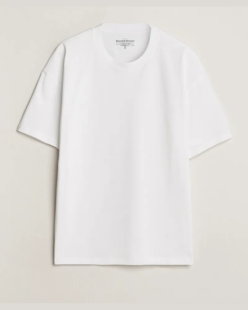 Bread & Boxers Textured Heavy Crew Neck T-Shirt White Weiß