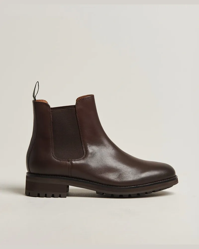 Ralph Lauren Bryson Calf Chelsea Boots Polo Brown Braun