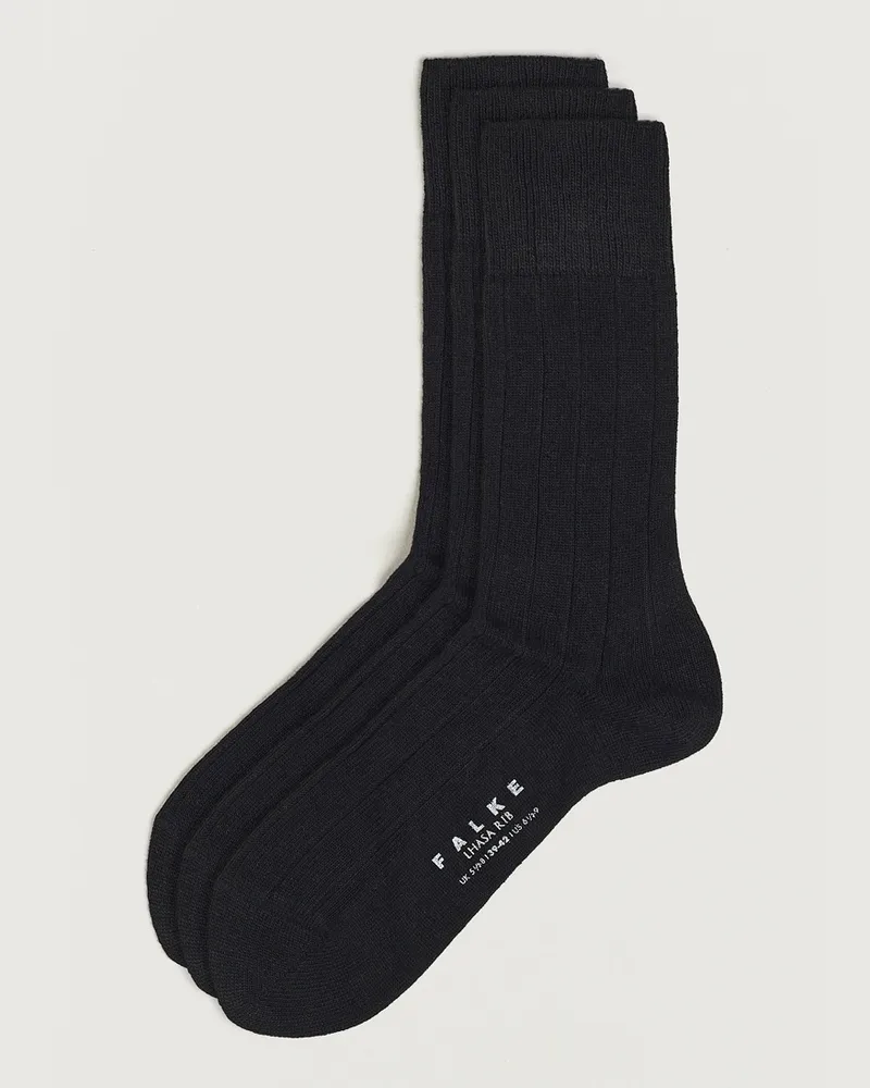 Falke 3-Pack Lhasa Cashmere Socks Black Schwarz