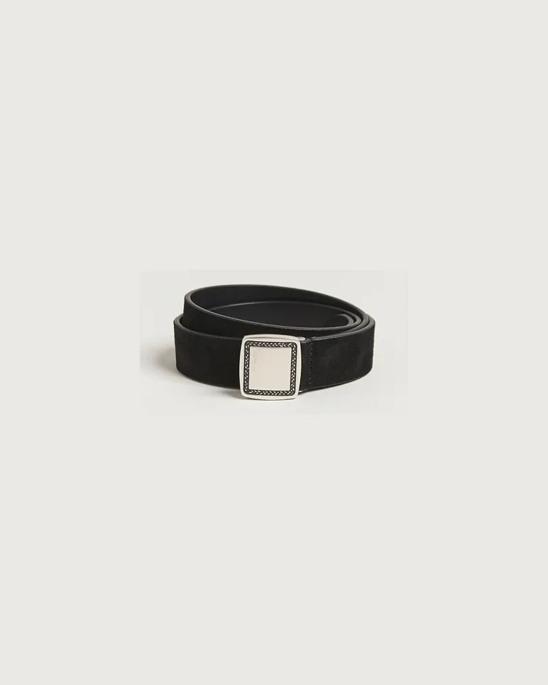 Anderson's Suede Buckle Belt 3cm Black Schwarz