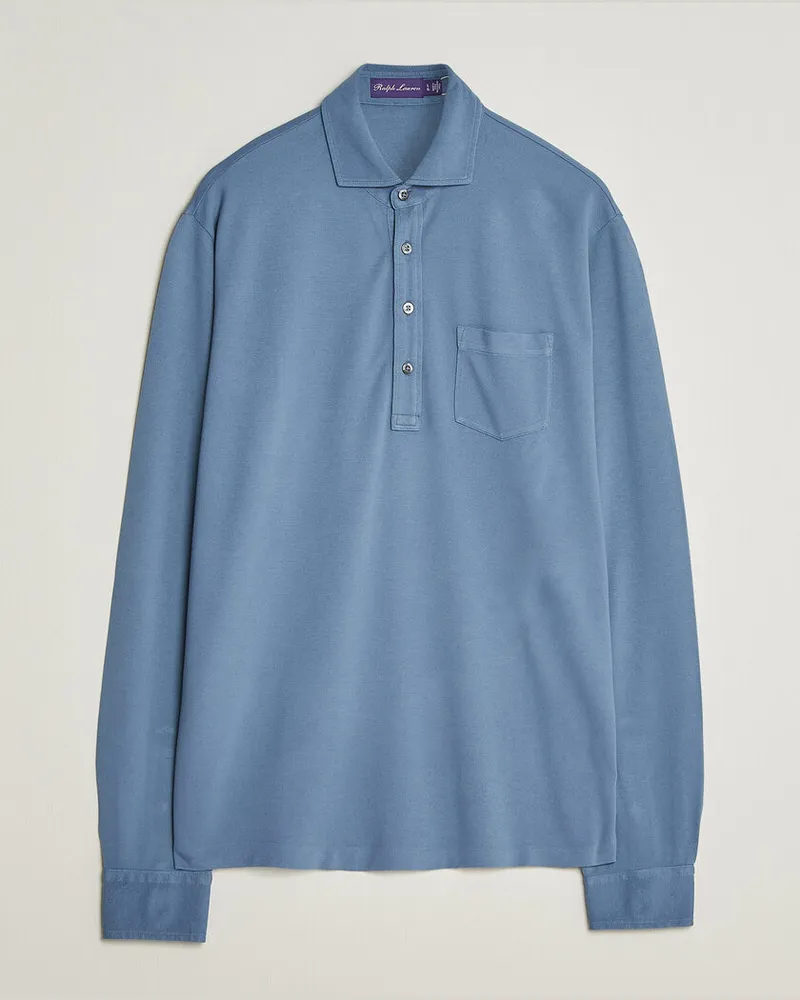 Ralph Lauren Long Sleeve Washed Polo Blue Horizon Blau