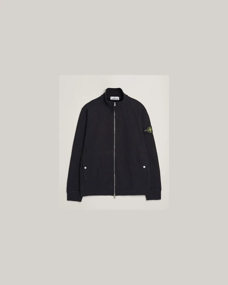 Stone Island Stone Island Vanisé Brushed Heavy Cotton Full Zip Black Schwarz