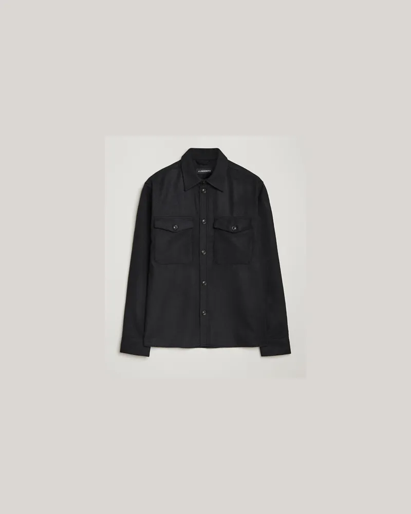 J.Lindeberg Flat Woll Overshirt Black Schwarz