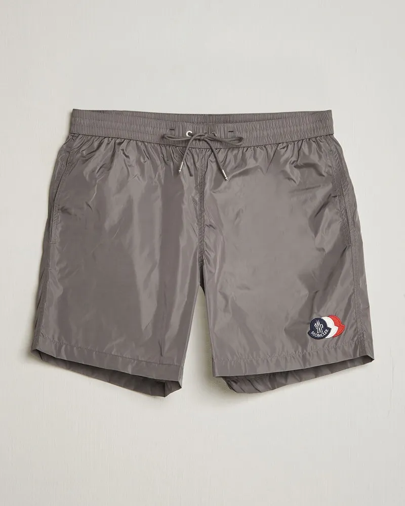 Moncler Tricolore Logo Swim Shorts Grey Grau