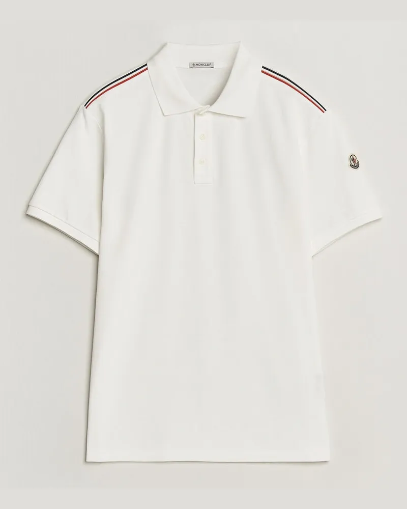 Moncler Tricolore Shoulder Polo White Weiß
