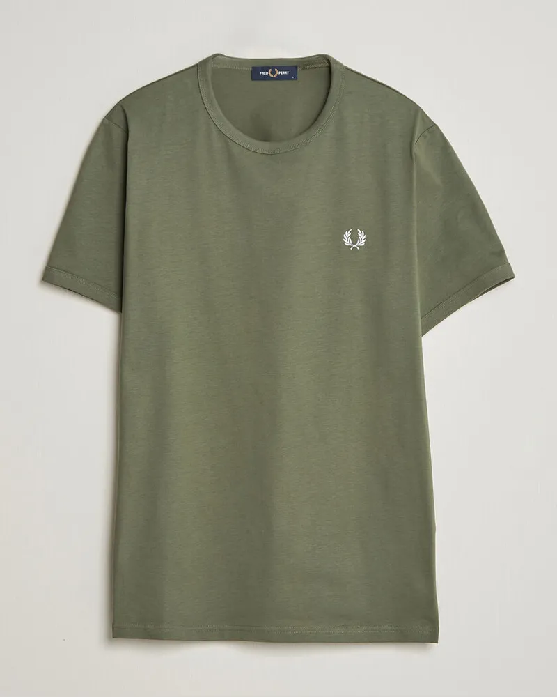 Fred Perry Ringer T-Shirt Laurel Wreath Green Grün
