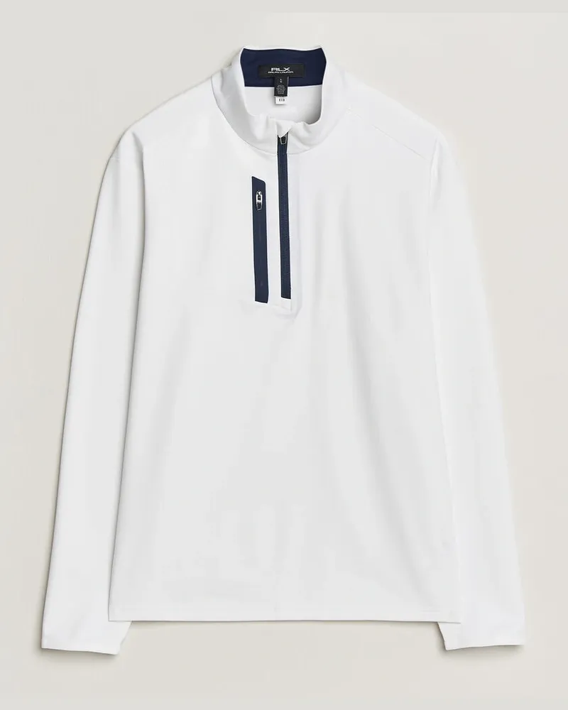 Ralph Lauren Luxury Jersey Half Zip Ceramic White Weiß