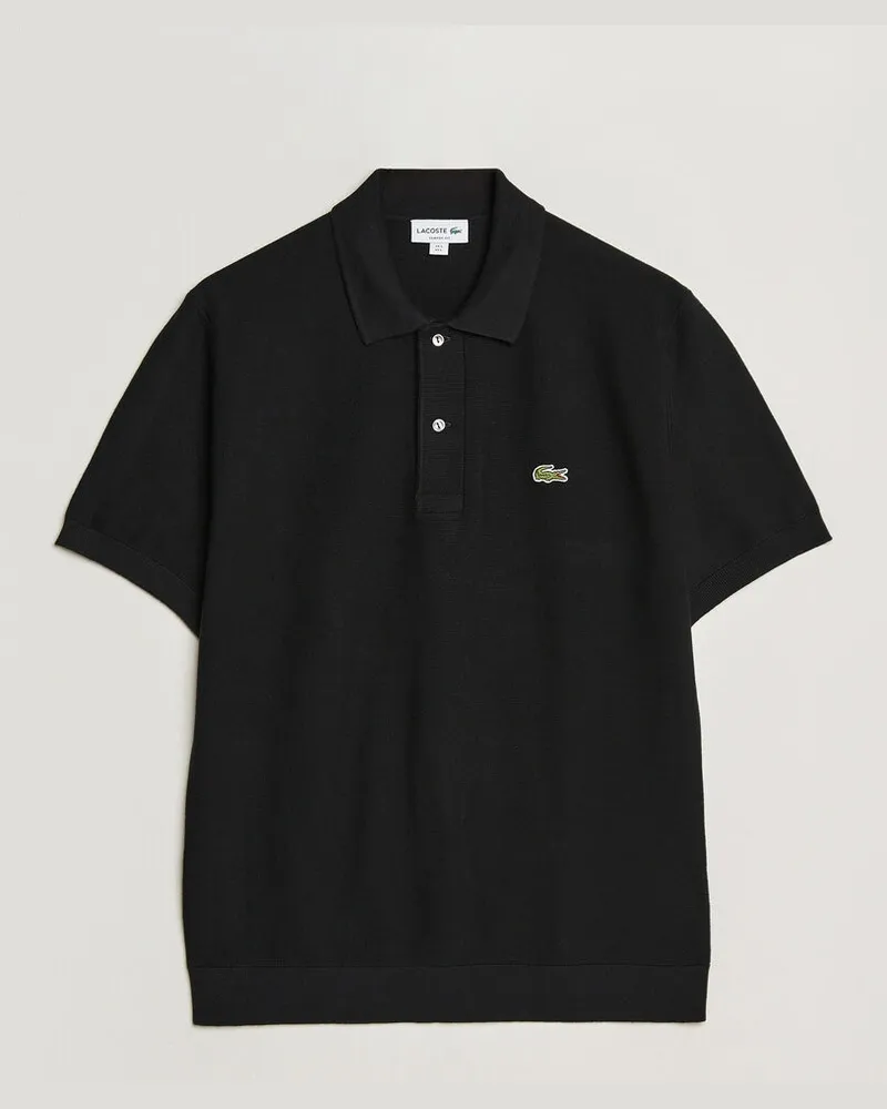 Lacoste Cotton Knitted Polo Black Schwarz