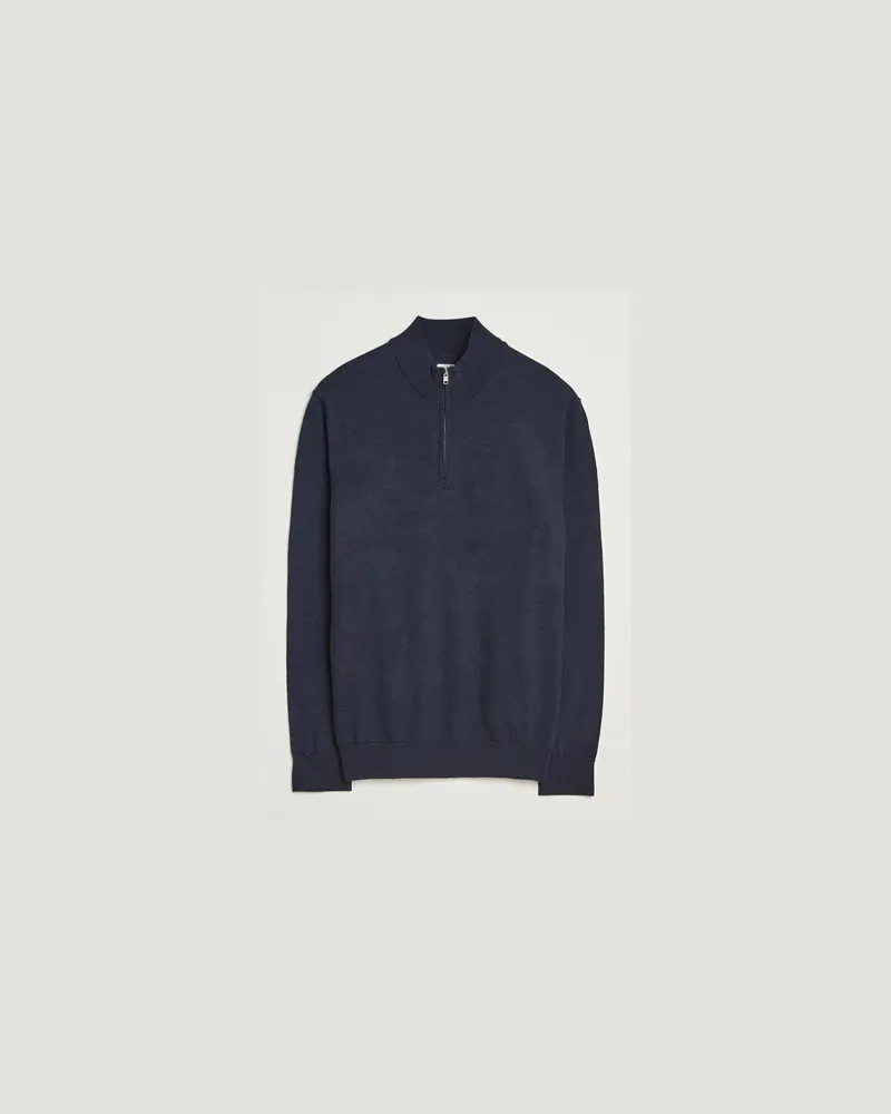 NN 07 Sergio Merino Half Zip Navy Melange Blau
