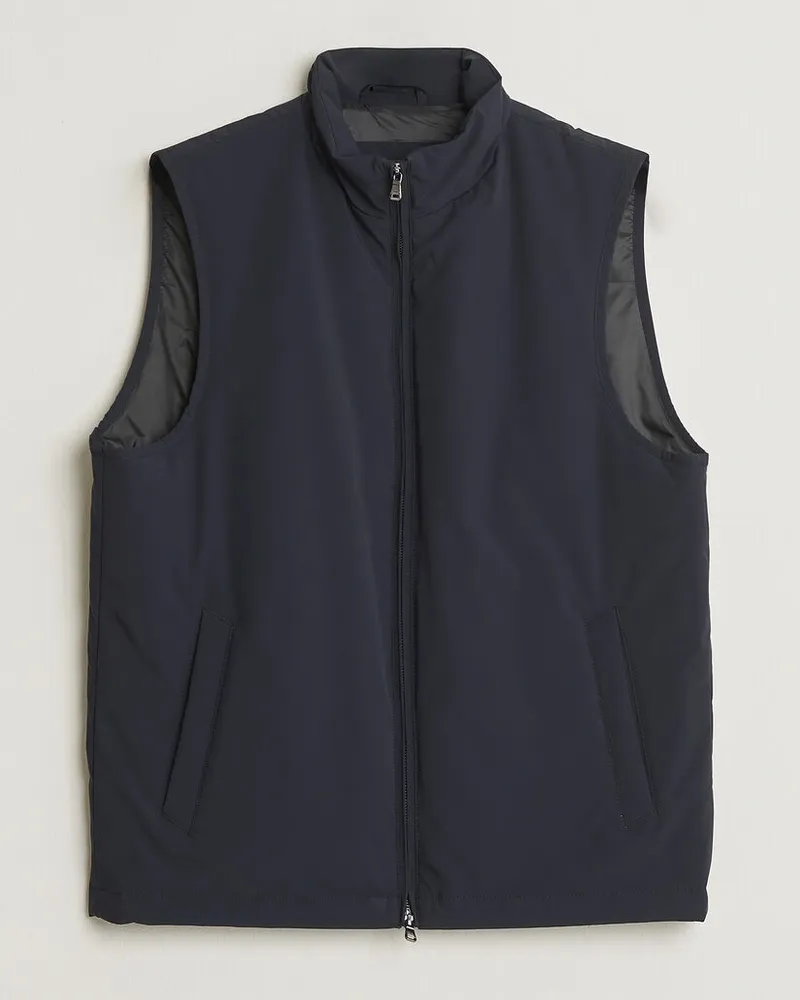 Oscar Jacobson Light Zipped Waistcoat Navy Blau
