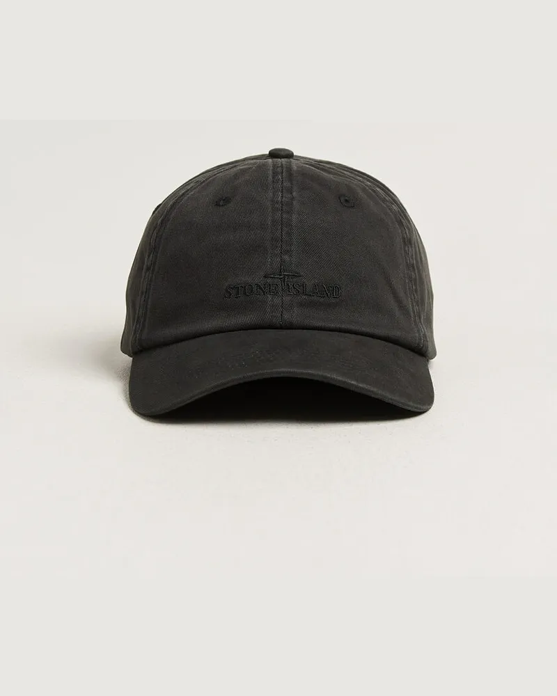 Stone Island Brushed Cotton Gabardine Cap Black Schwarz