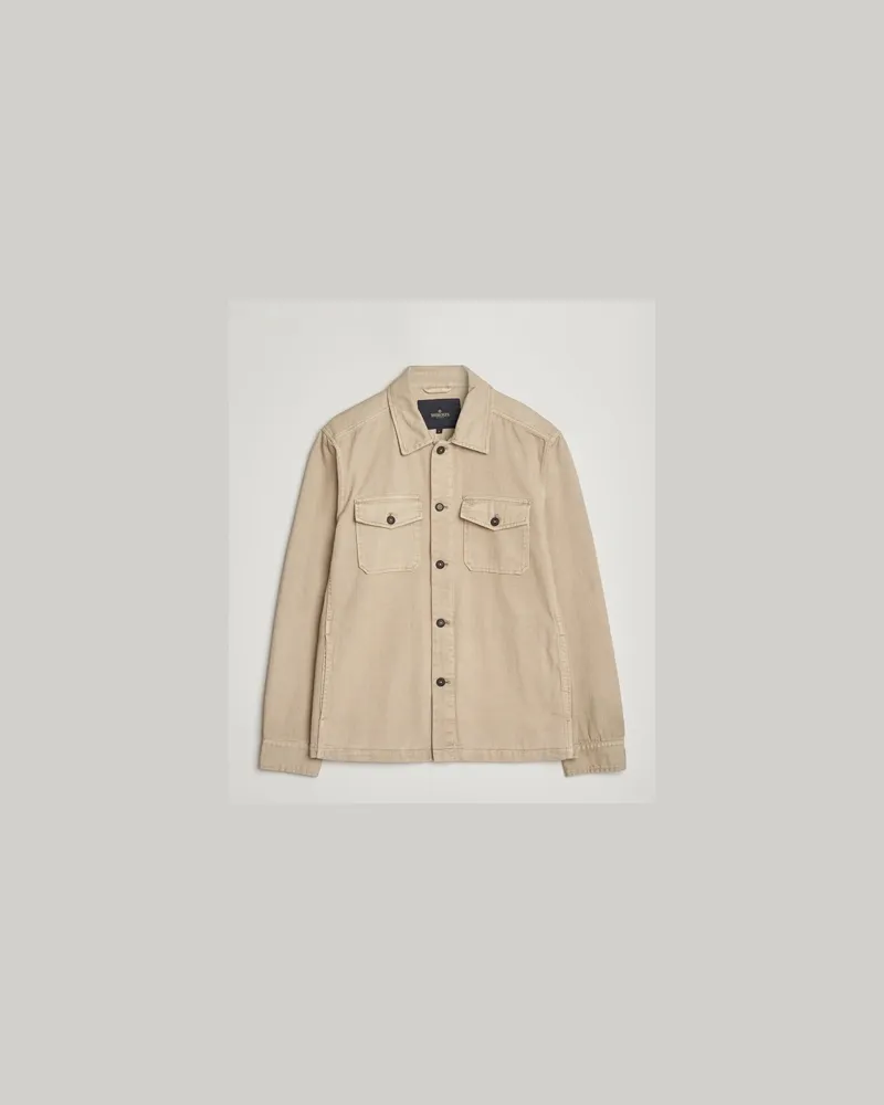 Morris Alain Twill Shirt Jacket Khaki Beige