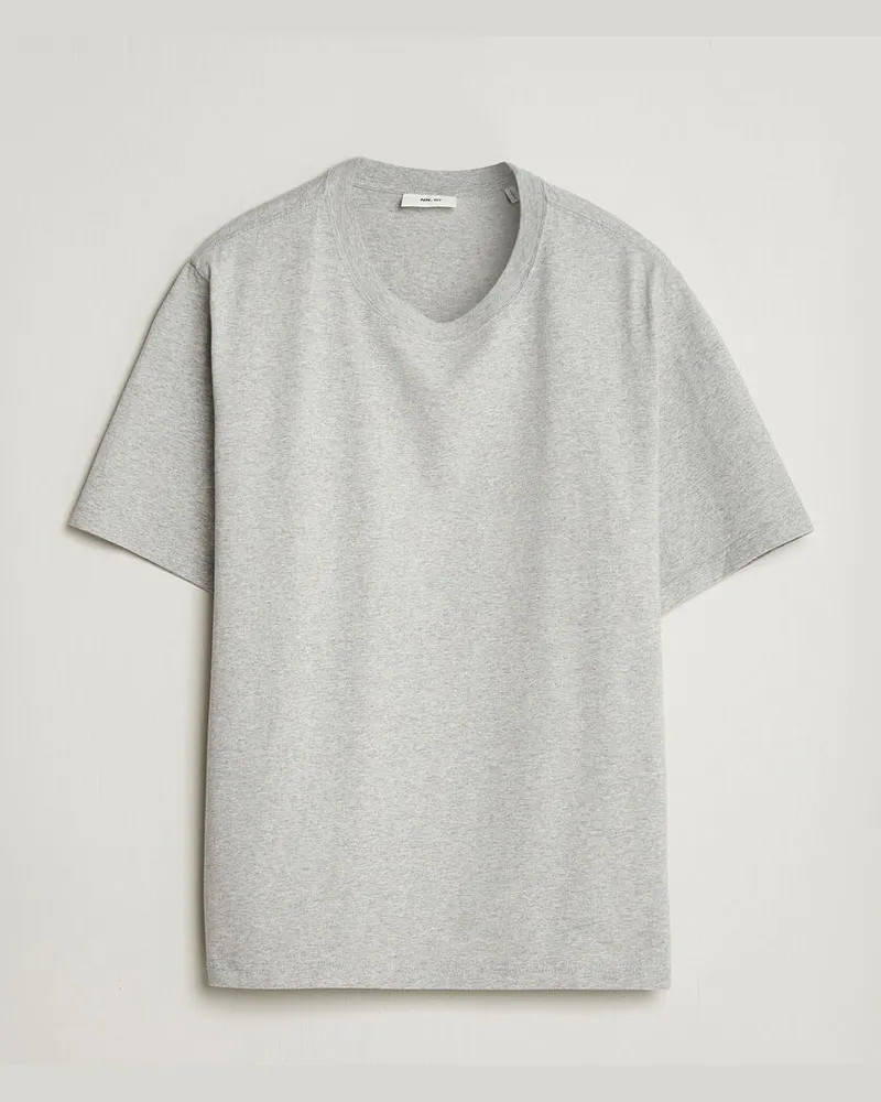 NN 07 Jett Printed HQ T-Shirt Grey Melange Grau