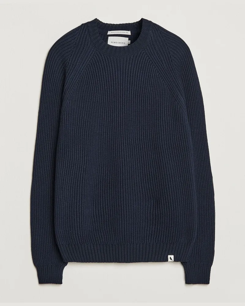 Peregrine Harry Organic Cotton Sweater Navy Blau