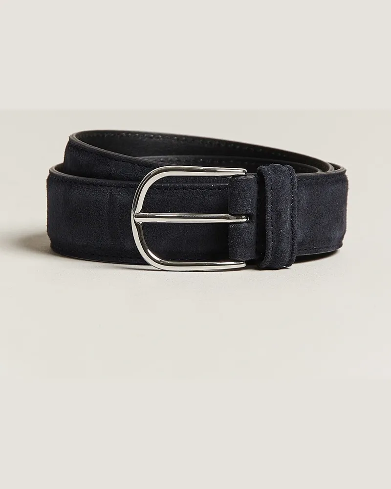 Anderson's Suede 3,5 cm Belt Navy Blau