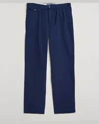 Ralph Lauren Rustic Twill Pleated Worker Trousers Newport Navy Blau