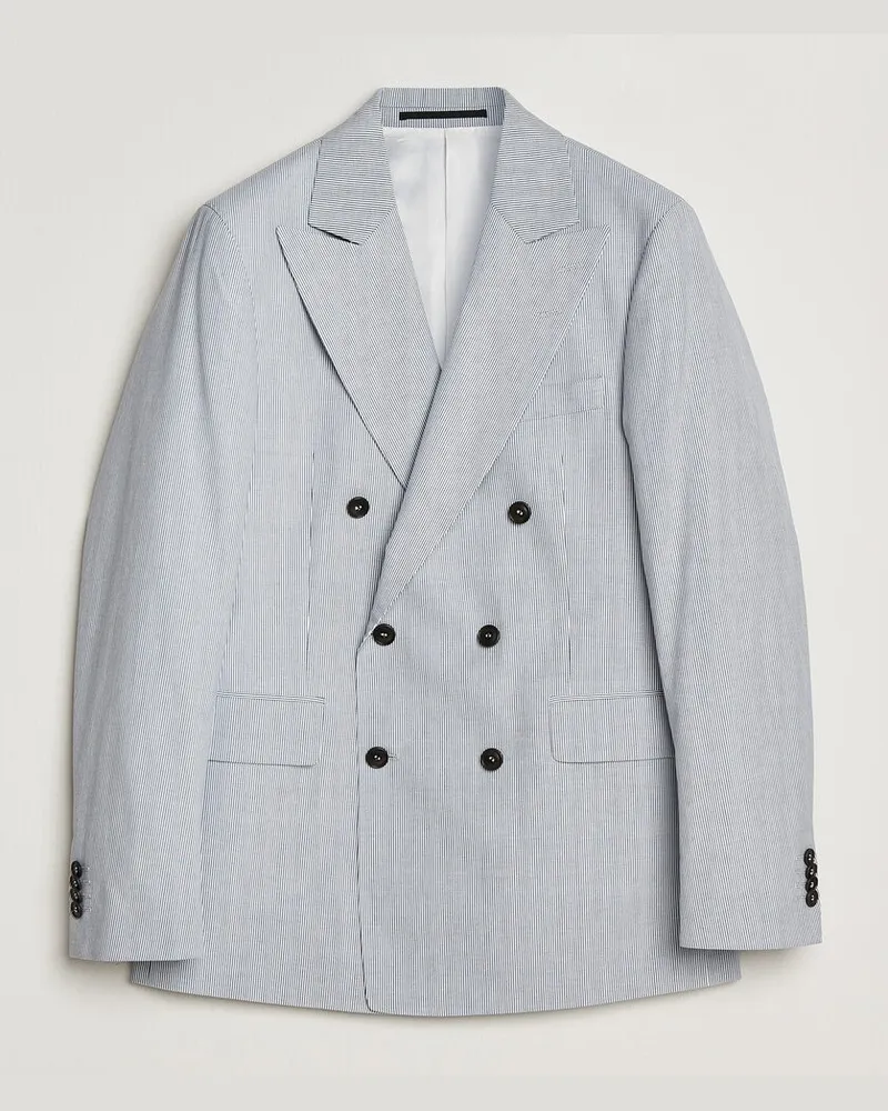 Tiger of Sweden Ease Cotton Double Breasted Blazer Thunder Blue Blau