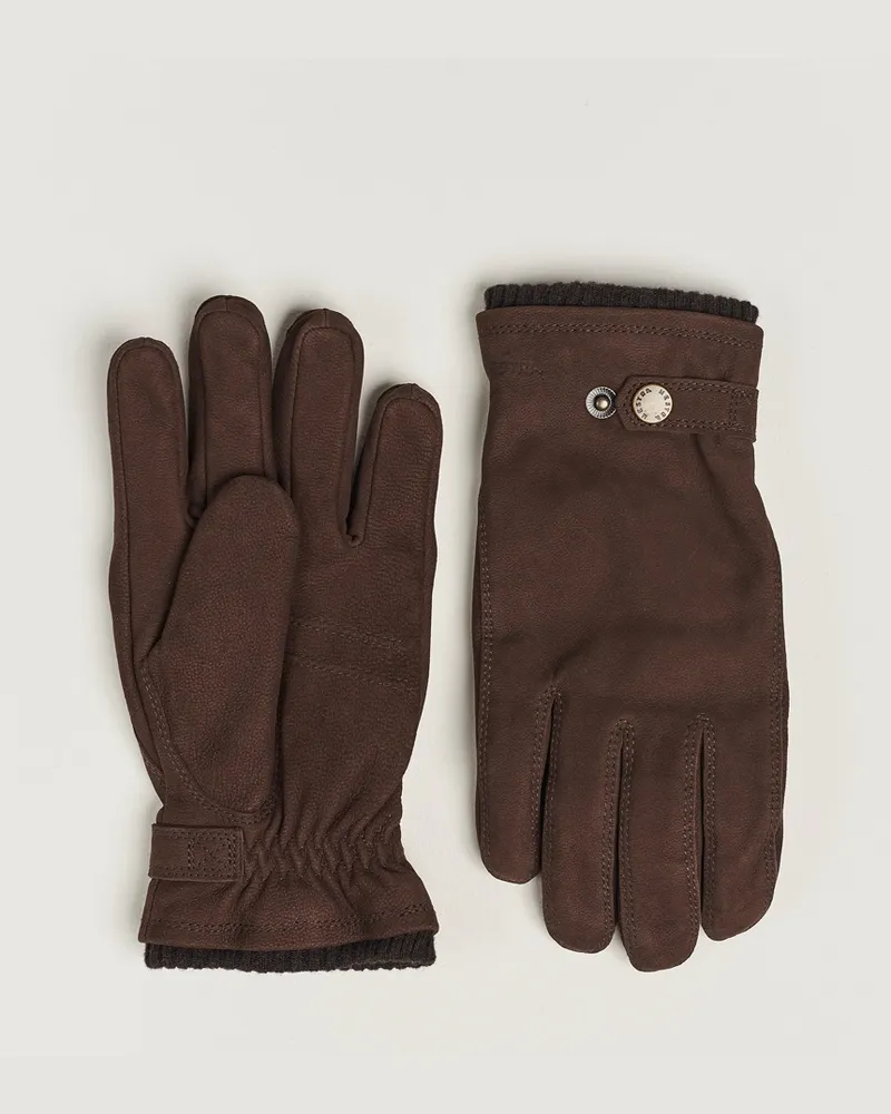 Hestra Bergvik Fleece Liner Buckle Nubuck Glove Espresso Braun