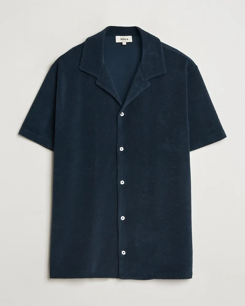 Altea Terry Bowling Shirt Navy Blau