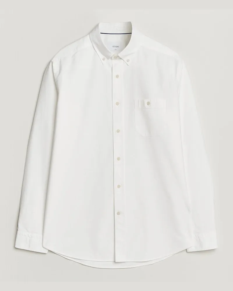 Eton Regular Fit Ivy Oxford Shirt White Weiß
